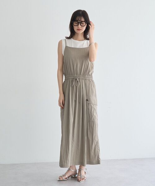 YECCA VECCA(イェッカヴェッカ)の「コットンスムースノースリーブトップス(Tシャツ/カットソー・レディース・ベージュ/ブラック/オフホワイト・FREE)」の18枚目の写真
