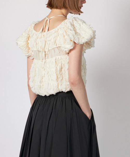 CLANE W FACE TOPSTITCHED FRILL TOPS（シャツ/ブラウス）｜CLANE