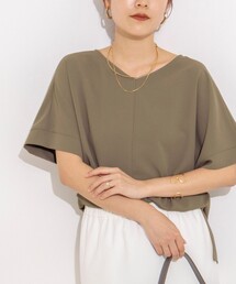 【WEB&一部店舗限定カラー】《セットアップ対応》ジョーゼットVネックプルオーバー