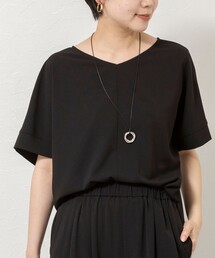【WEB&一部店舗限定カラー】《セットアップ対応》ジョーゼットVネックプルオーバー
