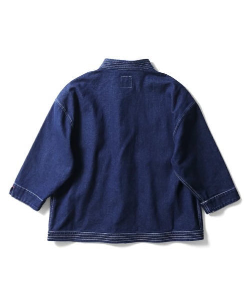 HOUSTON（ヒューストン）の「HOUSTON woman ヒューストン ウーマン 10oz DENIM CHINA JACKET デニム チャイナジャケット（デニムジャケット・レディース・ライトインディゴブルー/インディゴブルー/ワンウォッシュ・1/0）」の10枚目の写真