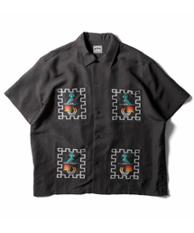 HOUSTON ヒューストン BOTANICAL EMB CUBA SHIRT ボタニカル 刺繍