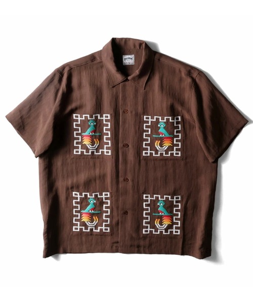 HOUSTON（ヒューストン）の「HOUSTON ヒューストン LINEN GUATEMALA SHIRT リネン グアテマラシャツ / オープンカラーシャツ / 開襟シャツ（シャツ/ブラウス・メンズ・ブラウン/グレー/チャコール・M/XL/L）」の7枚目の写真