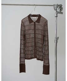 anuke(�A���k�[�N)��anuke Sheerborder Knit Shirts(�V���c/�u���E�X)
