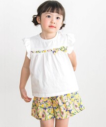 BeBe Petits Pois Vert(�x�x�v�`�|�����F�[��)�́y�X�܌���z�t�����[���{���t�����g�b�v�X���V���[�g�p���c�Z�b�g(95�`150cm)(�Z�b�g�A�b�v)