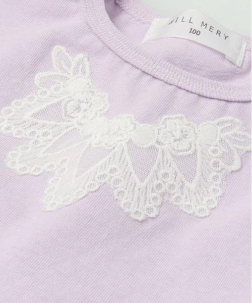 Will Mery(ウイルメリィ)の「【WEB限定】レース付肩フリル半袖Tシャツ(Tシャツ/カットソー・キッズ・ラベンダー・110/120/130/90/80/100)」の4枚目の写真
