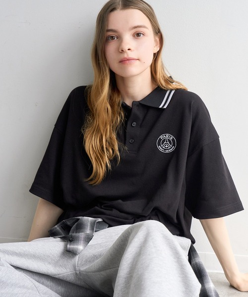 PARIS SAINT-GERMAIN(パリサンジェルマン)の「【Paris Saint-Germain/パリサンジェルマン】リブライン ワンポイント 半袖ポロシャツ 鹿の子(ポロシャツ・メンズ・スミクロ/ホワイト/ブラック・M/L/XL)」の21枚目の写真