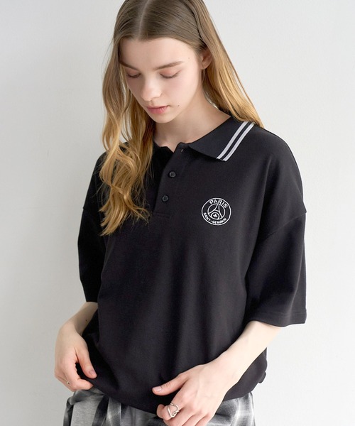 PARIS SAINT-GERMAIN(パリサンジェルマン)の「【Paris Saint-Germain/パリサンジェルマン】リブライン ワンポイント 半袖ポロシャツ 鹿の子(ポロシャツ・メンズ・スミクロ/ホワイト/ブラック・M/L/XL)」の22枚目の写真