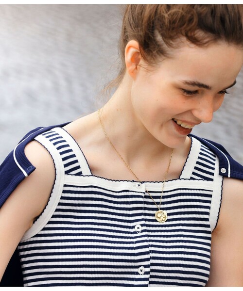 PETIT BATEAU（プチバトー）の「2×2リブ編みタンクトップ（タンクトップ・レディース・ブルー系その他・XX-SMALL/X-SMALL/SMALL/MEDIUM/LARGE）」の8枚目の写真