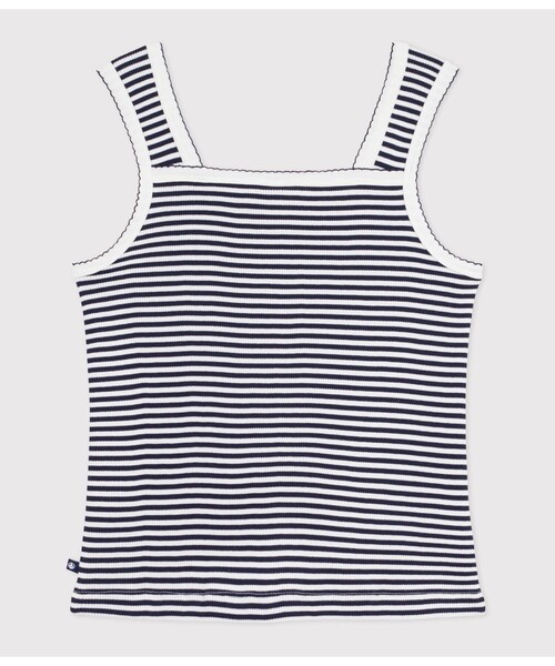 PETIT BATEAU（プチバトー）の「2×2リブ編みタンクトップ（タンクトップ・レディース・ブルー系その他・XX-SMALL/X-SMALL/SMALL/MEDIUM/LARGE）」の6枚目の写真