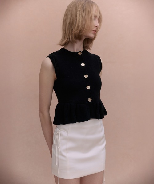 EIMY ISTOIRE(エイミーイストワール)の「SIGN BUTTON KNIT TOP(ニット/セーター・レディース・グレー/ブラック/ホワイト・F)」の15枚目の写真