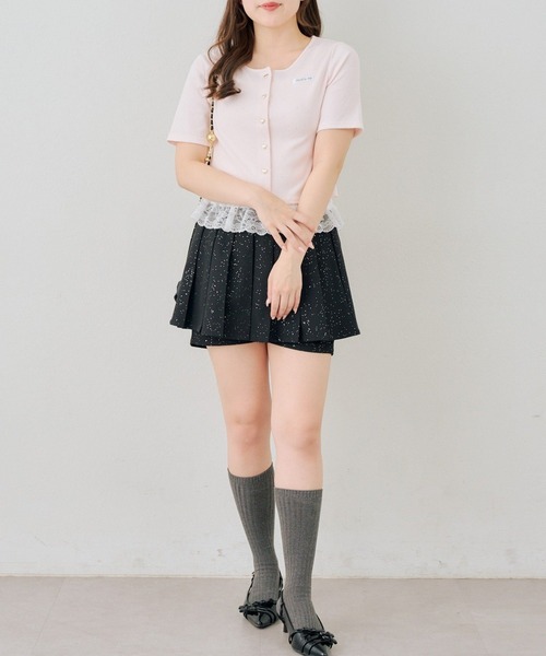 Another Branch olive des olive(アナザーブランチオリーブデオリーブ)の「【セットアイテム】半袖カーディガン+裾レースキャミ(Tシャツ/カットソー・レディース・ドット/スミクロ/ピンク/グレー・FREE)」の17枚目の写真