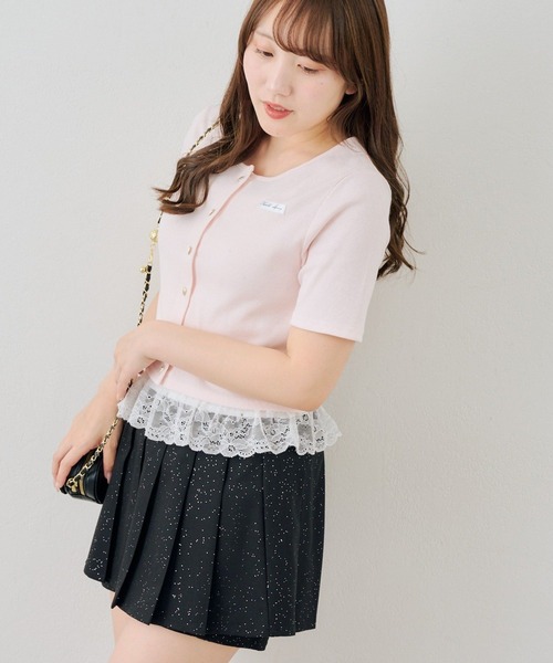 Another Branch olive des olive(アナザーブランチオリーブデオリーブ)の「【セットアイテム】半袖カーディガン+裾レースキャミ(Tシャツ/カットソー・レディース・ドット/スミクロ/ピンク/グレー・FREE)」の18枚目の写真
