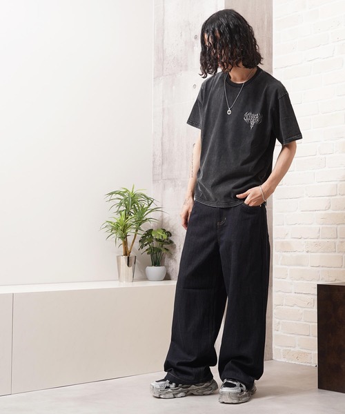 1111clothing(ワンフォークロージング)の「硫化天竺 ボーンモチーフ 半袖 Tシャツ / Sulfur-dyed cotton T-shirt with bone motif and short sleeves(Tシャツ/カットソー・メンズ・グレー/ネイビー/ブラック・M/L/XL)」の22枚目の写真