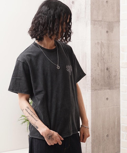 1111clothing(ワンフォークロージング)の「硫化天竺 ボーンモチーフ 半袖 Tシャツ / Sulfur-dyed cotton T-shirt with bone motif and short sleeves(Tシャツ/カットソー・メンズ・グレー/ネイビー/ブラック・M/L/XL)」の21枚目の写真