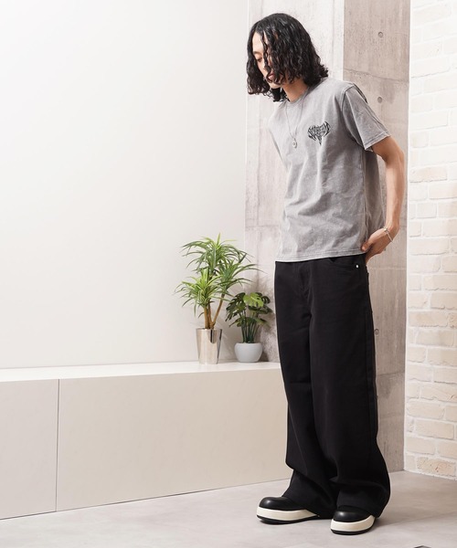 1111clothing(ワンフォークロージング)の「硫化天竺 ボーンモチーフ 半袖 Tシャツ / Sulfur-dyed cotton T-shirt with bone motif and short sleeves(Tシャツ/カットソー・メンズ・グレー/ネイビー/ブラック・M/L/XL)」の10枚目の写真