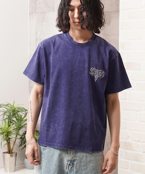 1111clothing(ワンフォークロージング)の「硫化天竺 ボーンモチーフ 半袖 Tシャツ / Sulfur-dyed cotton T-shirt with bone motif and short sleeves(Tシャツ/カットソー・メンズ・グレー/ネイビー/ブラック・M/L/XL)」の5枚目の写真