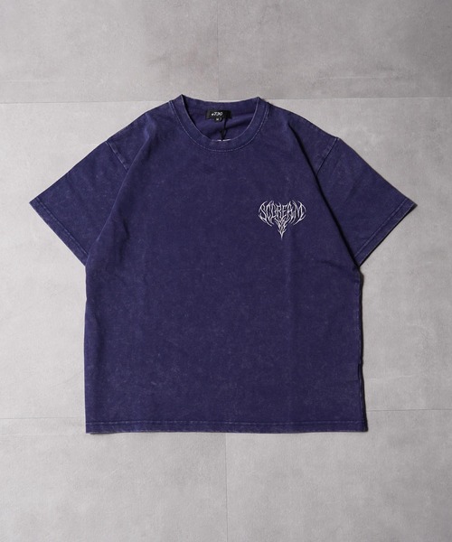 1111clothing(ワンフォークロージング)の「硫化天竺 ボーンモチーフ 半袖 Tシャツ / Sulfur-dyed cotton T-shirt with bone motif and short sleeves(Tシャツ/カットソー・メンズ・グレー/ネイビー/ブラック・M/L/XL)」の7枚目の写真