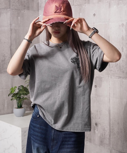 1111clothing(ワンフォークロージング)の「硫化天竺 ボーンモチーフ 半袖 Tシャツ / Sulfur-dyed cotton T-shirt with bone motif and short sleeves(Tシャツ/カットソー・メンズ・グレー/ネイビー/ブラック・M/L/XL)」の17枚目の写真