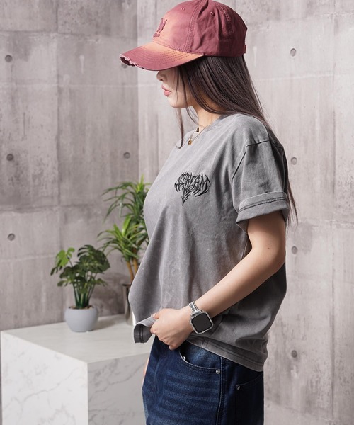 1111clothing(ワンフォークロージング)の「硫化天竺 ボーンモチーフ 半袖 Tシャツ / Sulfur-dyed cotton T-shirt with bone motif and short sleeves(Tシャツ/カットソー・メンズ・グレー/ネイビー/ブラック・M/L/XL)」の14枚目の写真