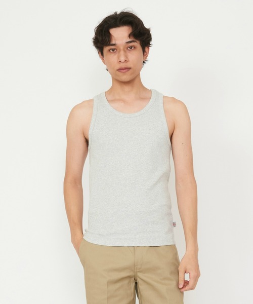 Dickies(ディッキーズ)の「Dickies/ディッキーズ リブタンクトップ(タンクトップ・メンズ・ホワイト/ヘザーグレー/ブラック・MEDIUM/X-LARGE/LARGE)」の3枚目の写真