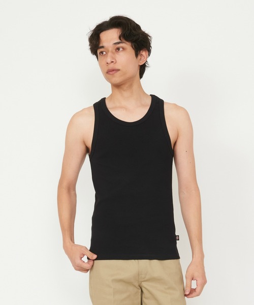 Dickies(ディッキーズ)の「Dickies/ディッキーズ リブタンクトップ(タンクトップ・メンズ・ホワイト/ヘザーグレー/ブラック・MEDIUM/X-LARGE/LARGE)」の1枚目の写真