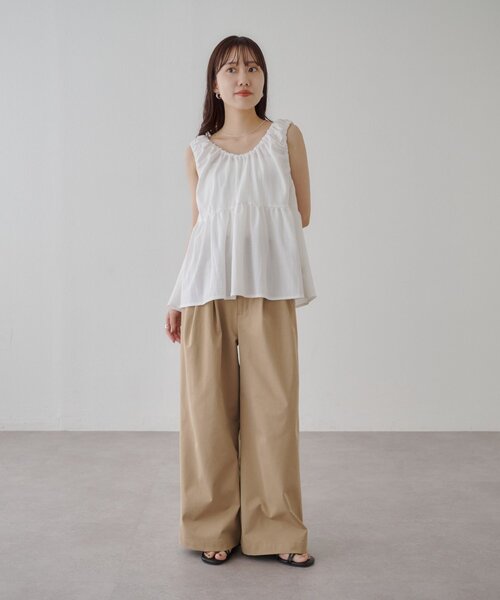 DISCOAT(ディスコート)の「前後2WAYリボンペプラムプルオーバー(Tシャツ/カットソー・レディース・オフホワイト/ブラウン/ブラック・FREE)」の10枚目の写真