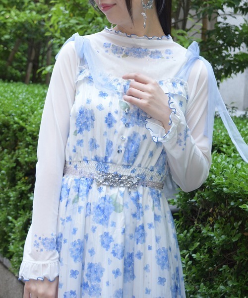axes femme(アクシーズファム)の「紫陽花プリントシアーインナー(その他トップス・レディース・ブルー/パープル・FREE)」の2枚目の写真