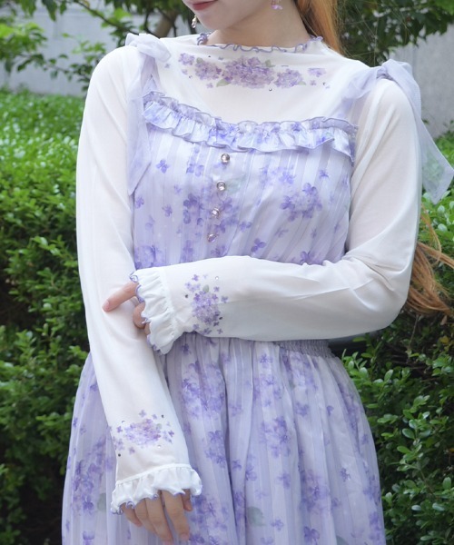 axes femme(アクシーズファム)の「紫陽花プリントシアーインナー(その他トップス・レディース・ブルー/パープル・FREE)」の9枚目の写真