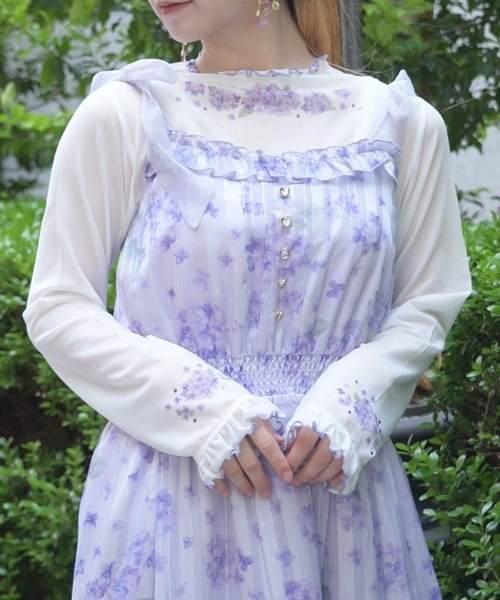 axes femme(アクシーズファム)の「紫陽花プリントシアーインナー(その他トップス・レディース・ブルー/パープル・FREE)」の10枚目の写真
