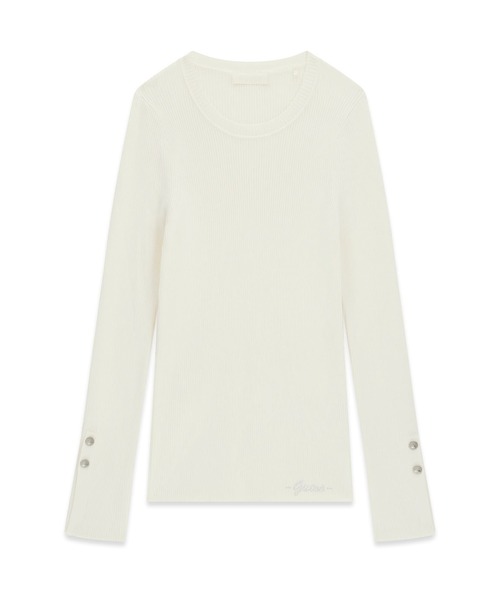 Guess(ゲス)の「ELLIE Sweater セーター(ニット/セーター・レディース・クリーム/ブラック・LARGE/X-SMALL/MEDIUM/SMALL)」の1枚目の写真
