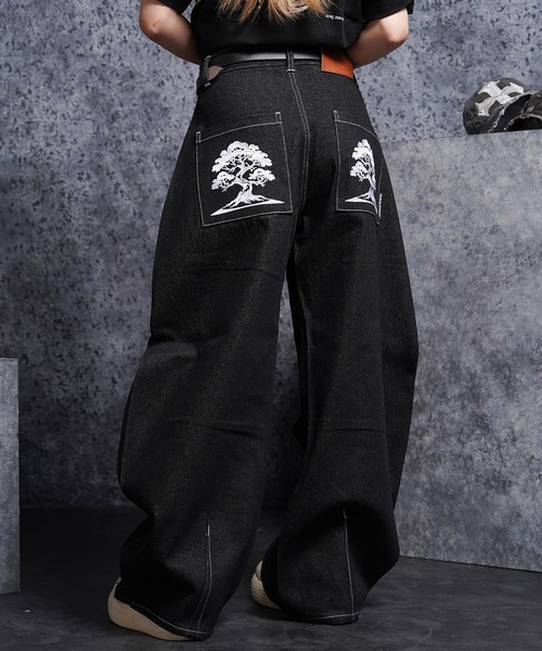 #MEMORY(メモリー)の「【MEMORY】15ozヘビーオンス デニムバレルパンツ / ワイドデニム / Bonsai Embroidery Denim Barrel Pants(デニムパンツ・メンズ・ネイビー/ブラック・M/L/XL)」の5枚目の写真