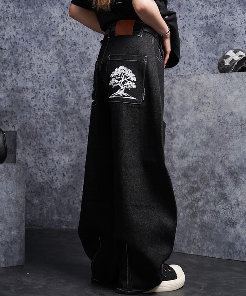 #MEMORY(メモリー)の「【MEMORY】15ozヘビーオンス デニムバレルパンツ / ワイドデニム / Bonsai Embroidery Denim Barrel Pants(デニムパンツ・メンズ・ネイビー/ブラック・M/L/XL)」の7枚目の写真
