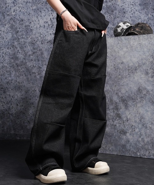 #MEMORY(メモリー)の「【MEMORY】15ozヘビーオンス デニムバレルパンツ / ワイドデニム / Bonsai Embroidery Denim Barrel Pants(デニムパンツ・メンズ・ネイビー/ブラック・M/L/XL)」の8枚目の写真