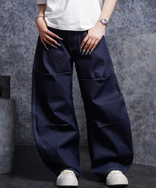 #MEMORY(メモリー)の「【MEMORY】15ozヘビーオンス デニムバレルパンツ / ワイドデニム / Bonsai Embroidery Denim Barrel Pants(デニムパンツ・メンズ・ネイビー/ブラック・M/L/XL)」の11枚目の写真