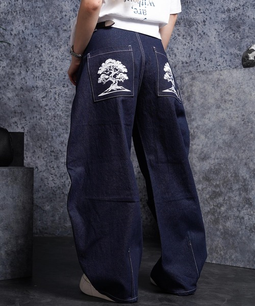 #MEMORY(メモリー)の「【MEMORY】15ozヘビーオンス デニムバレルパンツ / ワイドデニム / Bonsai Embroidery Denim Barrel Pants(デニムパンツ・メンズ・ネイビー/ブラック・M/L/XL)」の13枚目の写真