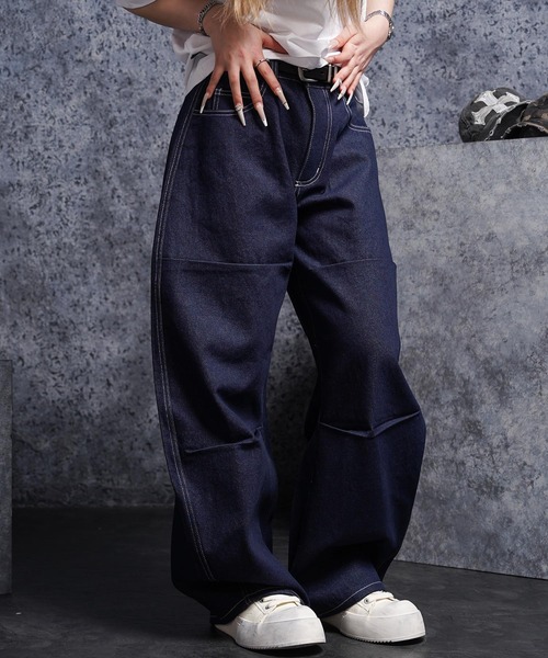 #MEMORY(メモリー)の「【MEMORY】15ozヘビーオンス デニムバレルパンツ / ワイドデニム / Bonsai Embroidery Denim Barrel Pants(デニムパンツ・メンズ・ネイビー/ブラック・M/L/XL)」の16枚目の写真