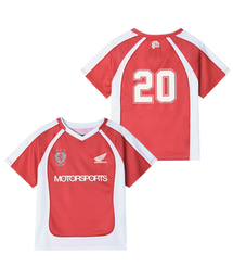 Womens Mesh Crop Football Tee Red