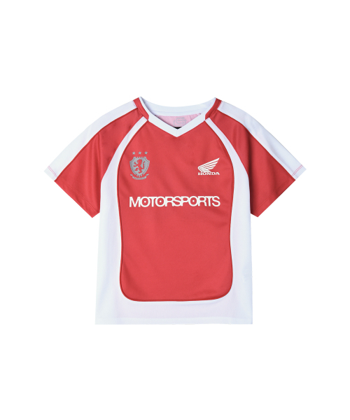 PHYPS MOTORCYCLE(フィップスモーターサイクル)の「Womens Mesh Crop Football Tee Red(Tシャツ/カットソー・レディース・その他・SMALL/MEDIUM)」の2枚目の写真
