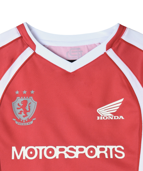 PHYPS MOTORCYCLE(フィップスモーターサイクル)の「Womens Mesh Crop Football Tee Red(Tシャツ/カットソー・レディース・その他・SMALL/MEDIUM)」の4枚目の写真