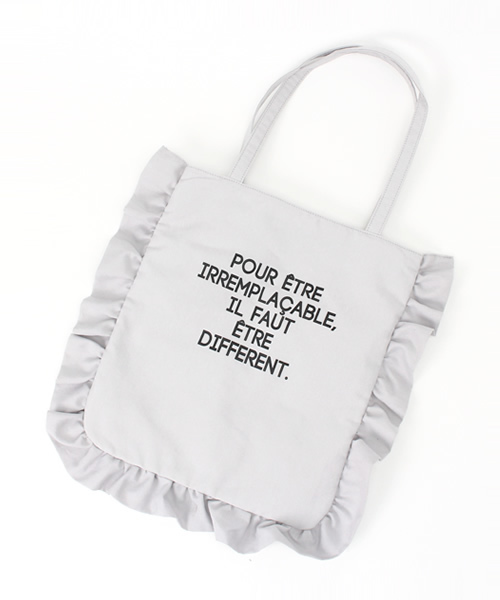earth music&ecology(アースミュージックアンドエコロジー)の「【2016Spring】フリルトートバッグ(トートバッグ・レディース・グレー/ミント/ネイビー/ブラック・FREE)」の2枚目の写真