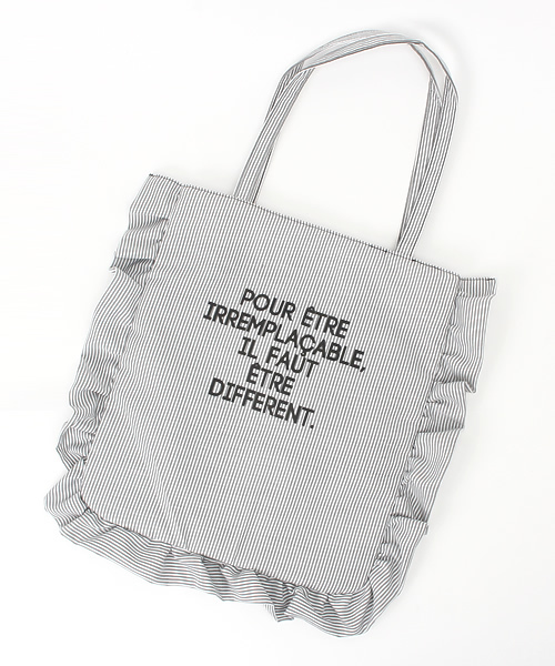 earth music&ecology(アースミュージックアンドエコロジー)の「【2016Spring】フリルトートバッグ(トートバッグ・レディース・グレー/ミント/ネイビー/ブラック・FREE)」の1枚目の写真