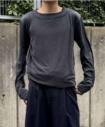 CONZ（コンズ）の「layered long sleeve tee vintage fibco/接触冷感/レイヤードロングスリーブTシャツ/ロングTシャツ/レイヤード（Tシャツ/カットソー）」