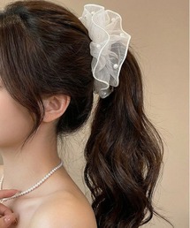 tunee（チュニー）の「【456888】パール付きシースルーシュシュ(RZ)（シュシュ）」