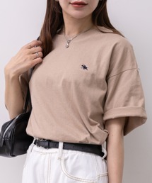 POLOCHAMPS / ポイント刺繍 クルーネック半袖Tシャツ オーバーサイズ/半袖Tシャツ