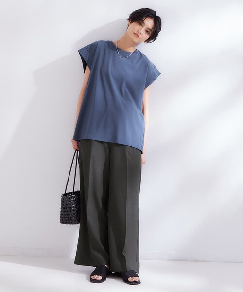 OPAQUE.CLIP(オペークドットクリップ)の「【接触冷感】バックフレアドッキングカットソー《洗濯機OK》(Tシャツ/カットソー・レディース・ホワイト/ブラック/ブルー系その他/ブラウン系・42/40/38)」の16枚目の写真
