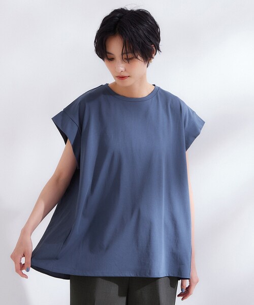 OPAQUE.CLIP(オペークドットクリップ)の「【接触冷感】バックフレアドッキングカットソー《洗濯機OK》(Tシャツ/カットソー・レディース・ホワイト/ブラック/ブルー系その他/ブラウン系・42/40/38)」の19枚目の写真