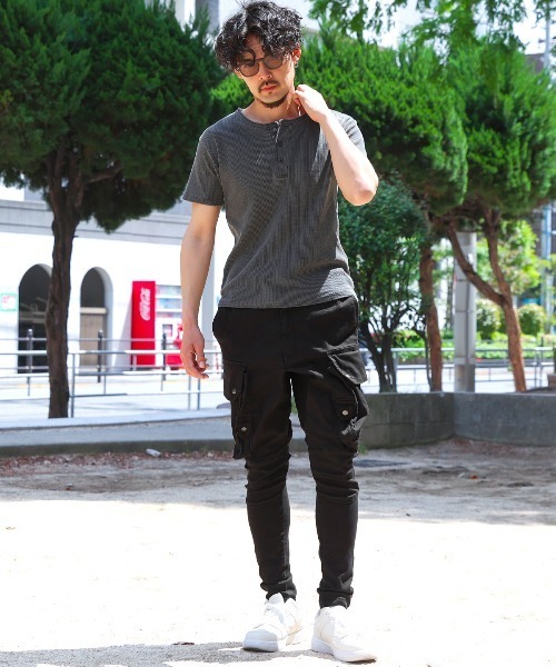 LUXSTYLE(ラグスタイル)の「サルエルストレッチカーゴパンツ(カーゴパンツ・メンズ・ブラック・XL/L/M)」の15枚目の写真