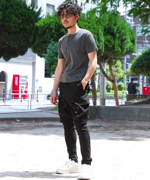 LUXSTYLE(ラグスタイル)の「サルエルストレッチカーゴパンツ(カーゴパンツ・メンズ・ブラック・XL/L/M)」の16枚目の写真