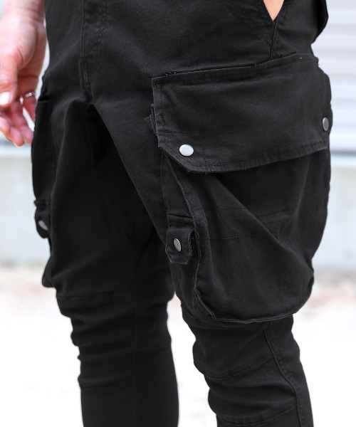 LUXSTYLE(ラグスタイル)の「サルエルストレッチカーゴパンツ(カーゴパンツ・メンズ・ブラック・XL/L/M)」の12枚目の写真